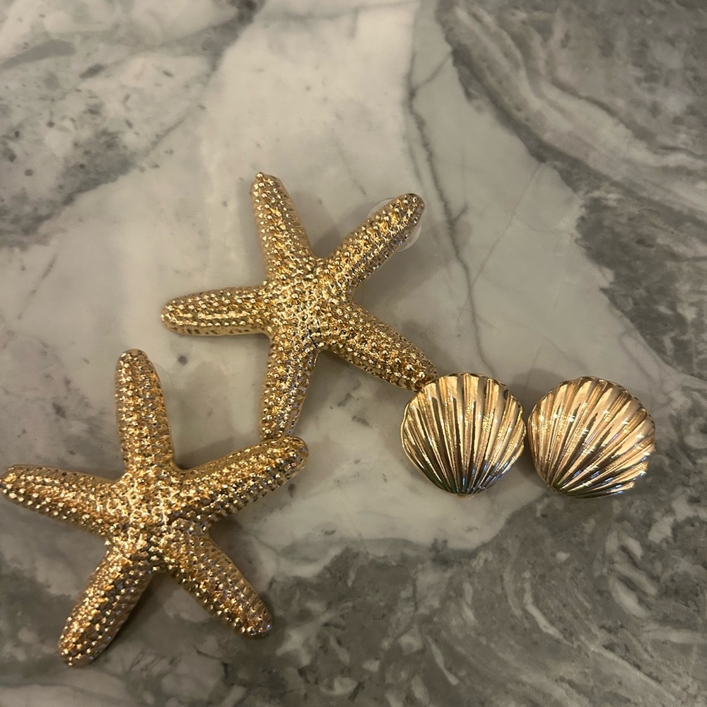 Beautiful earring set Starfish & Clams